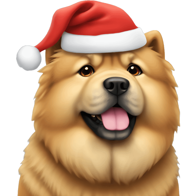 Chow chow with Santa hat emoji