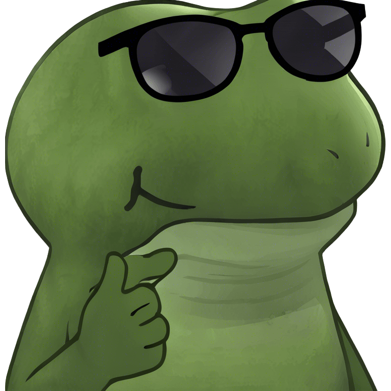 Frog with aviators  emoji