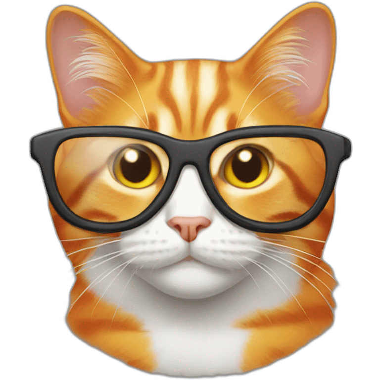 orange cat with bionic glasses emoji