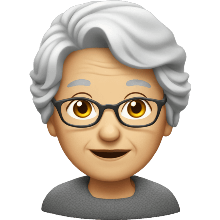 old lady with grey hair emoji