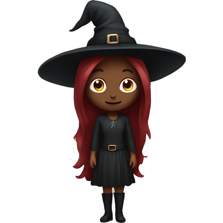 witch with dark red long hair  emoji