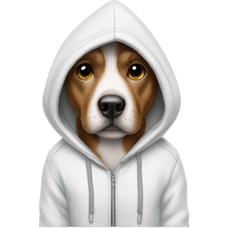 Dog wearing hoodie emoji