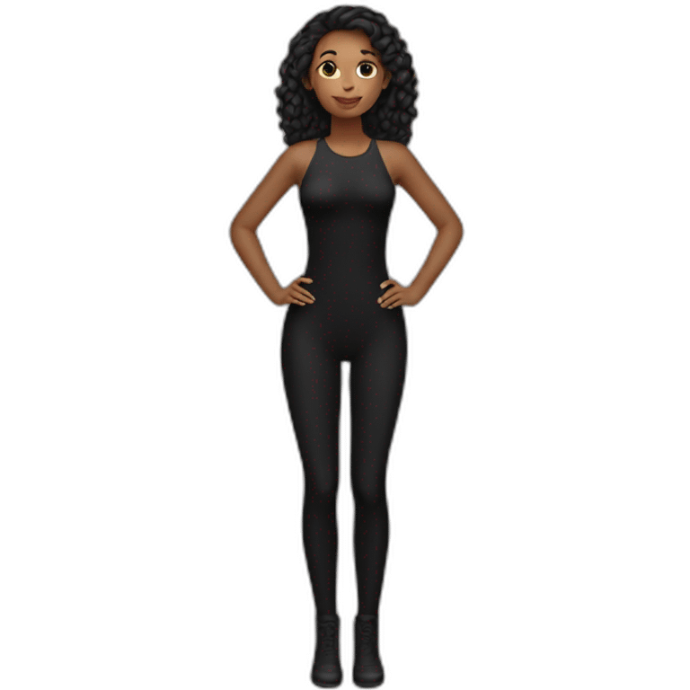 girl in black bodysuit emoji