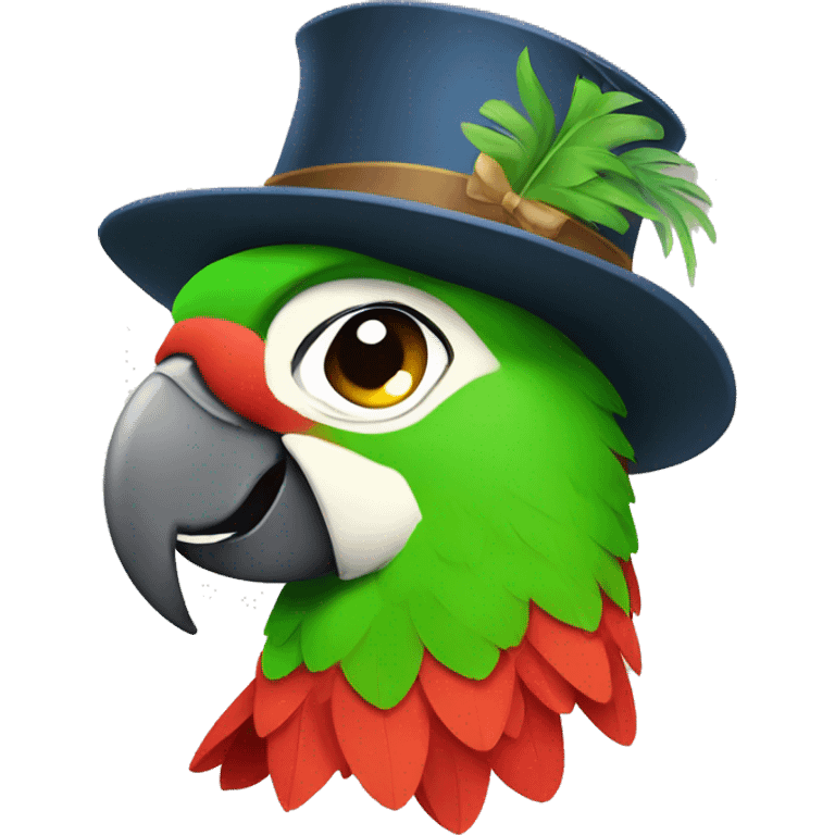 a parrot with a hat emoji