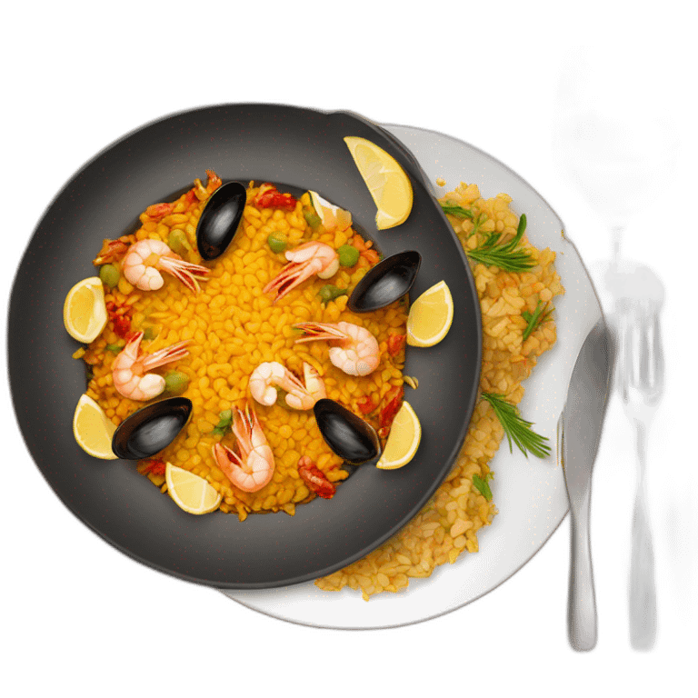 plate of paella with a glass of wine emoji