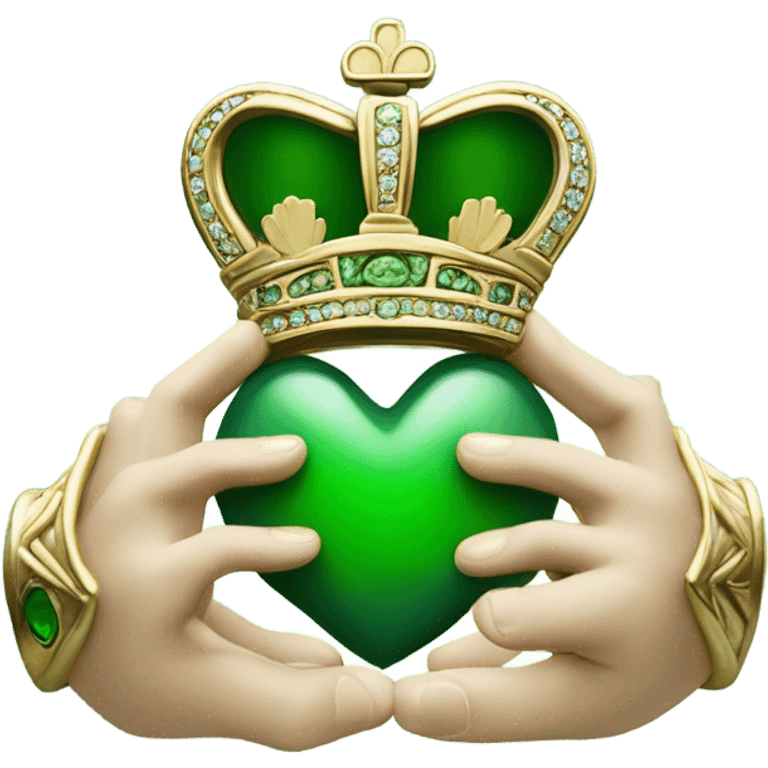 Claddagh with green heart emoji