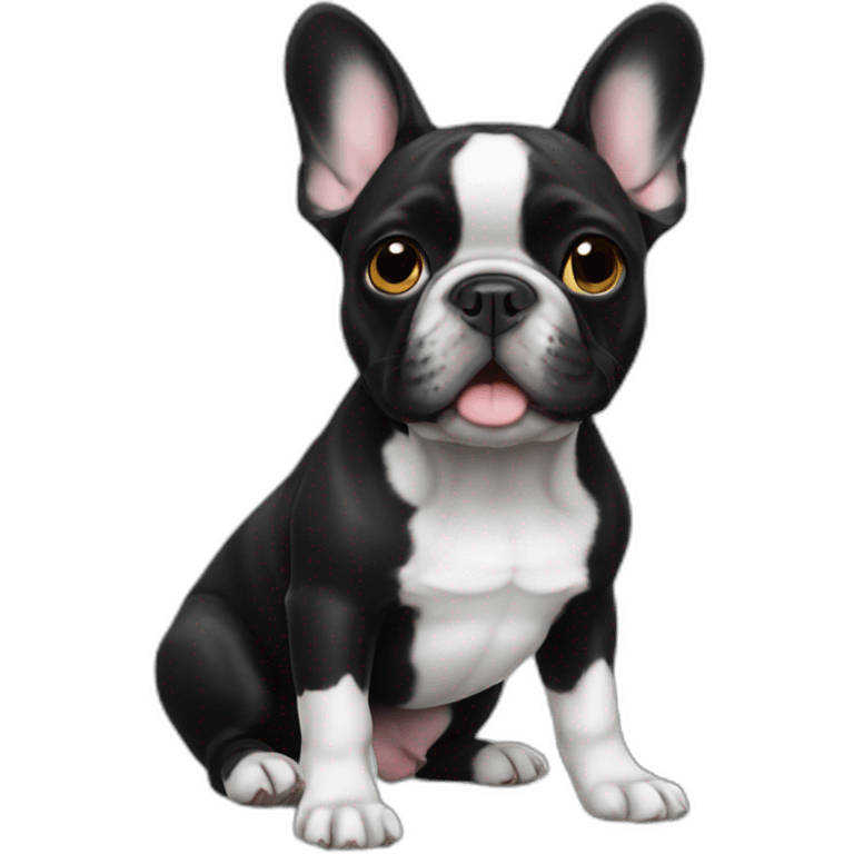 French Bulldog black emoji