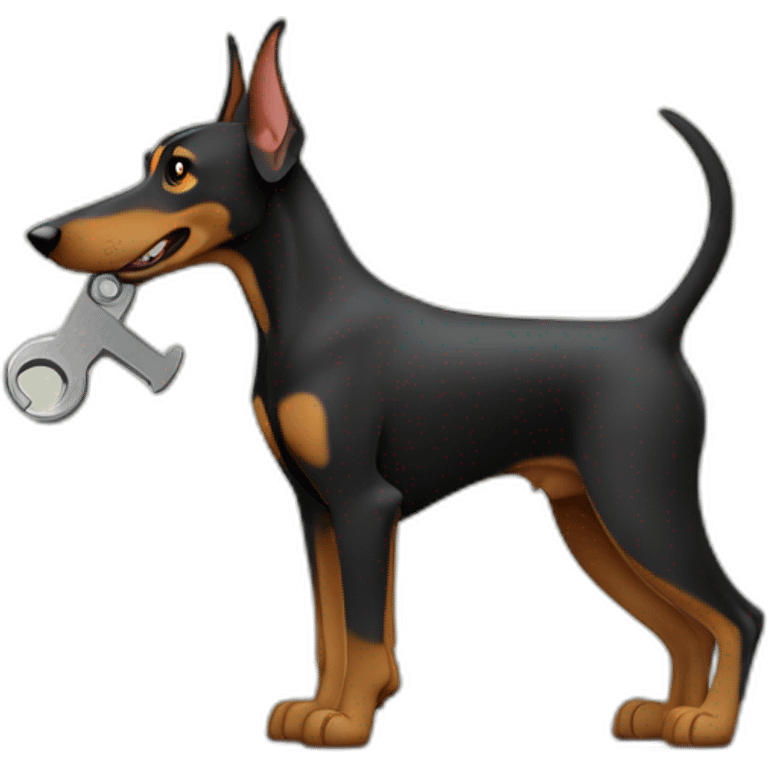 doberman holding wrench in it's paws to remediate a code problem emoji