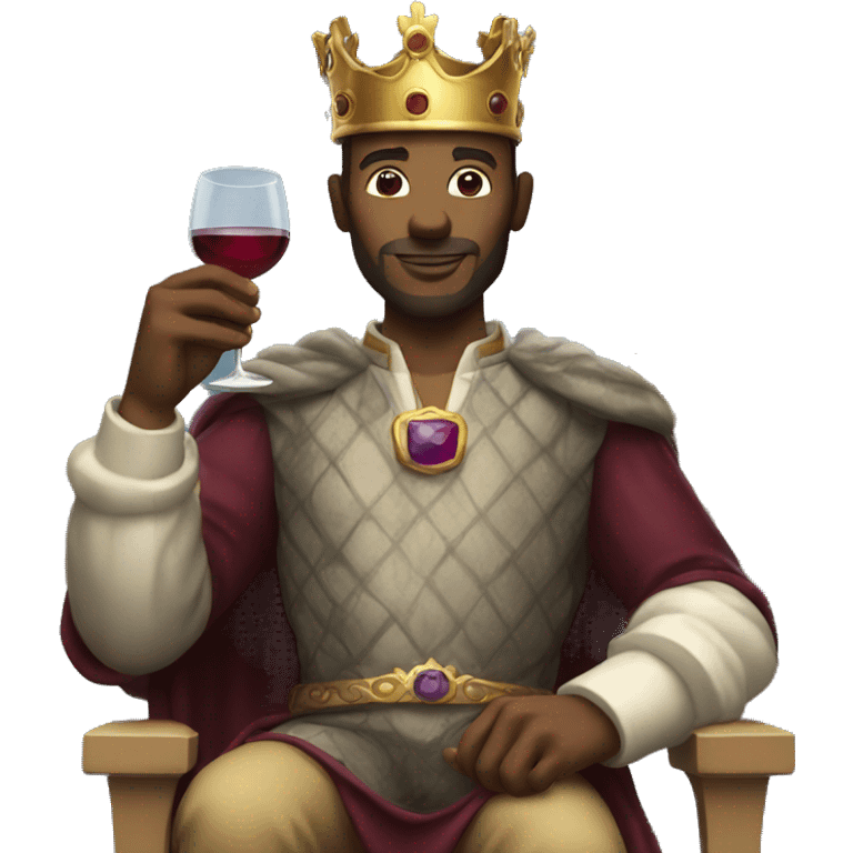 king holding glass of wine emoji