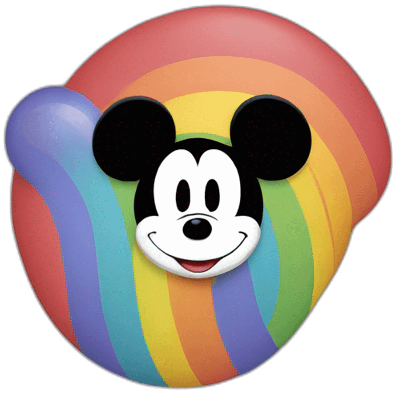 Rainbow Mickey Mouse emoji