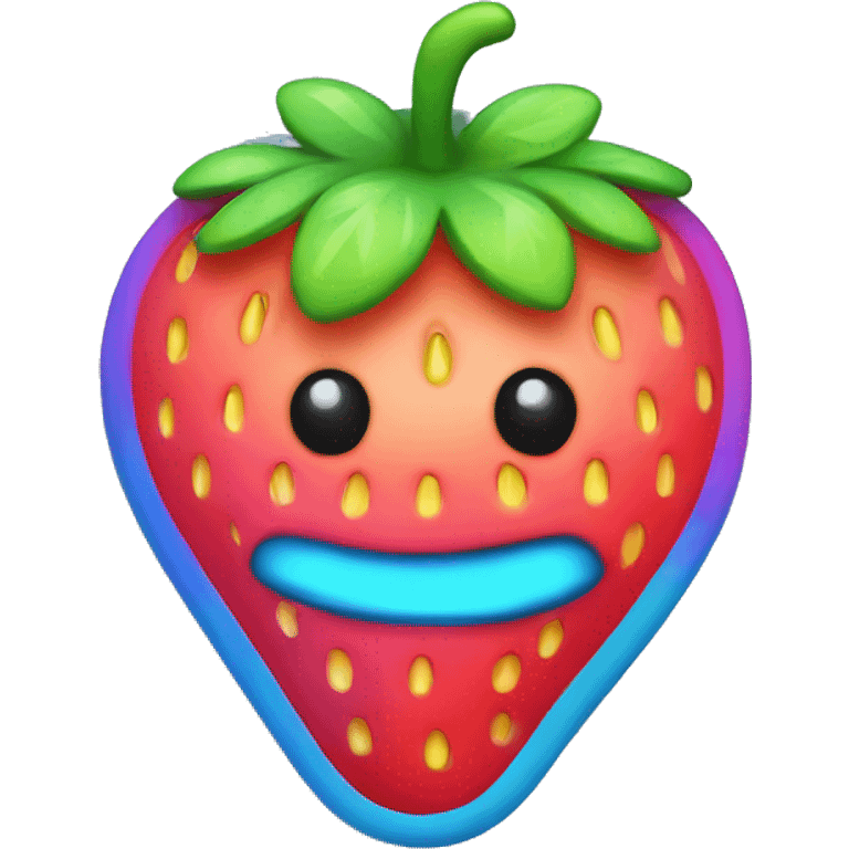 rainbow neon strawberry emoji