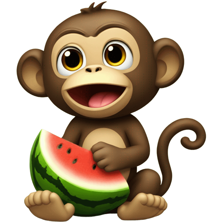 monkey with watermelon  emoji