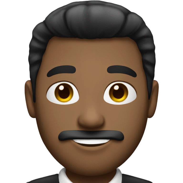 businessman black fluffy straight hair emoji