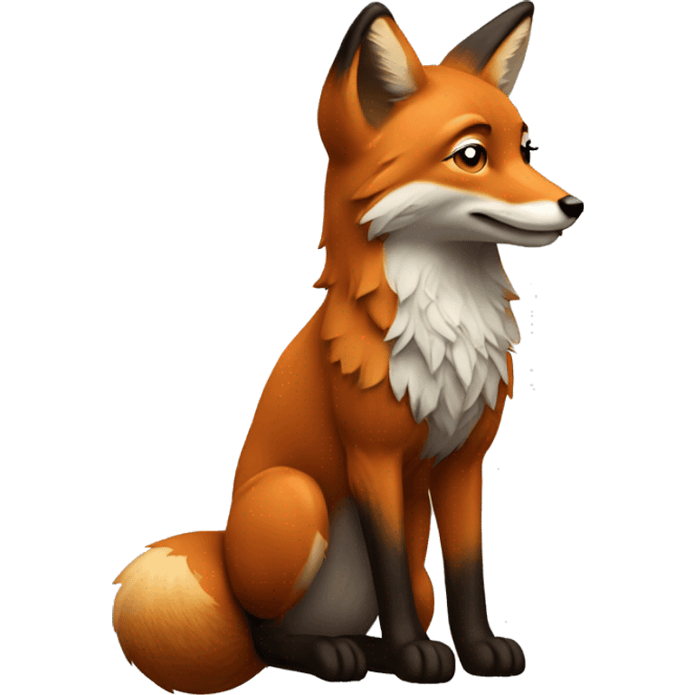 fox side profile full body facing right emoji