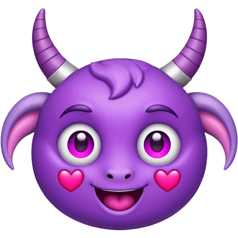 Happy Purple face with horns and heart eyes emoji