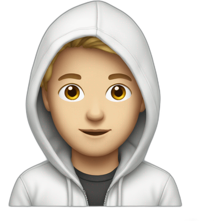 White boy model with hoodie emoji