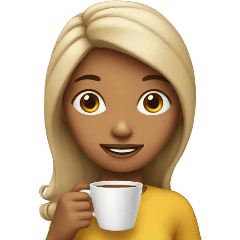 Girl holding coffee emoji