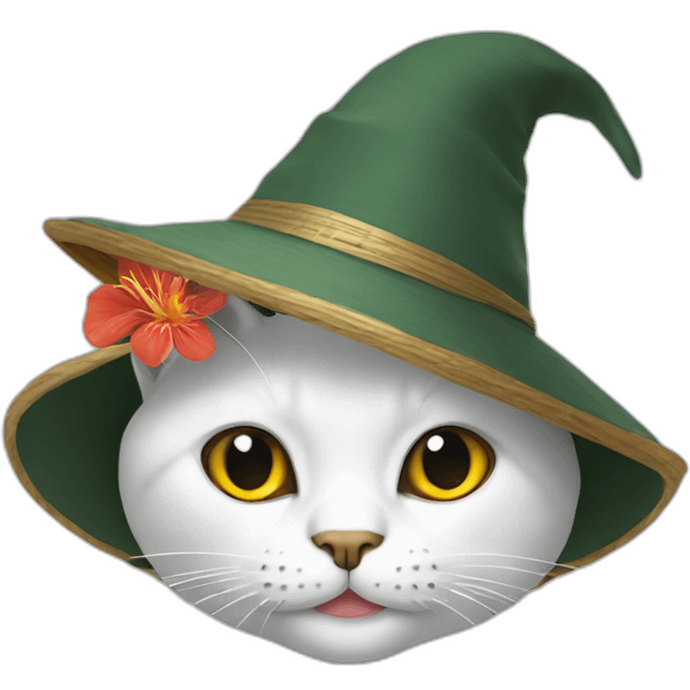 Cat with Vietnamese hat emoji