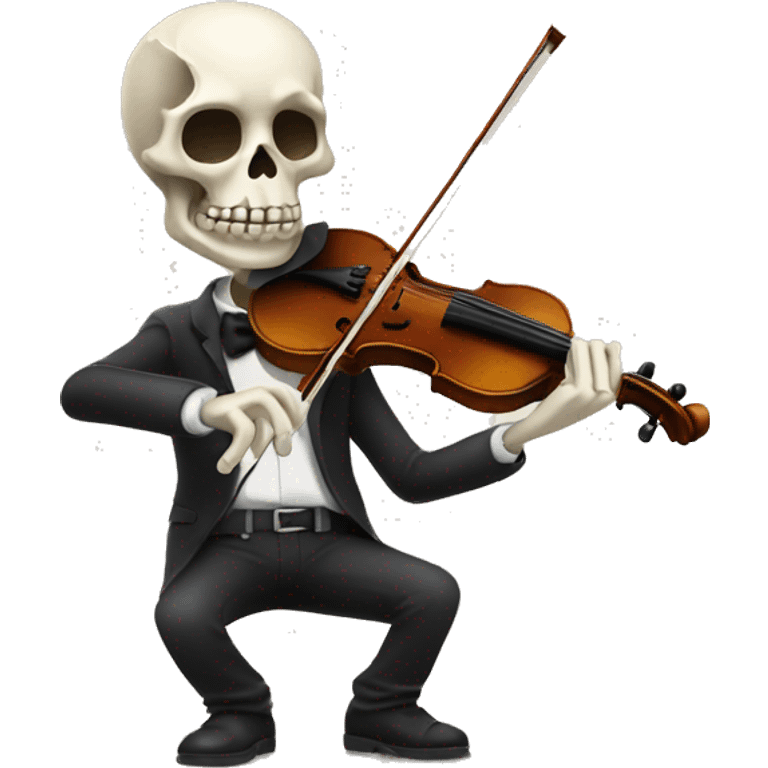 Skull Emoji playing the Violin emoji