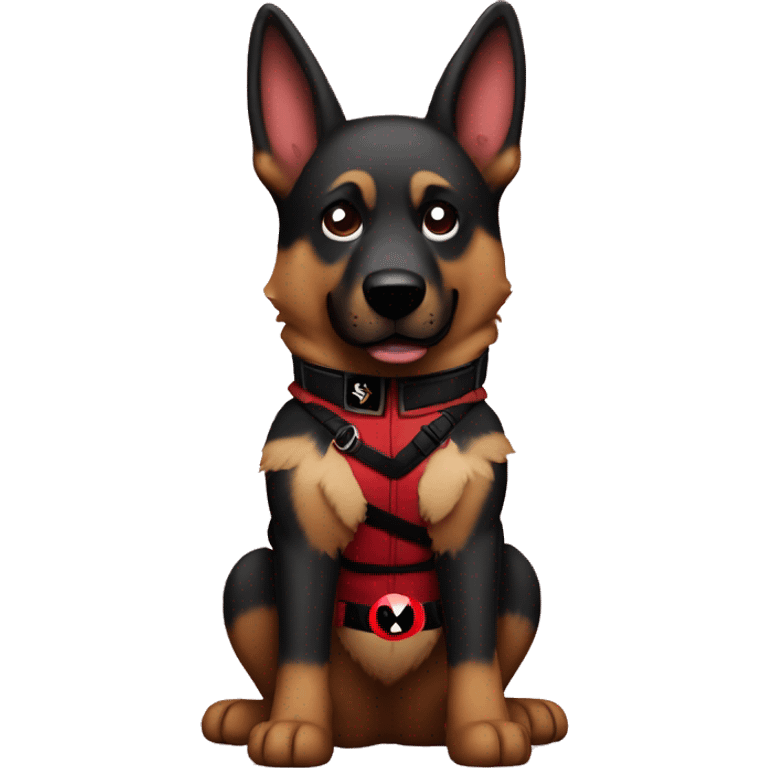 Deadpool with a German shepherd  emoji