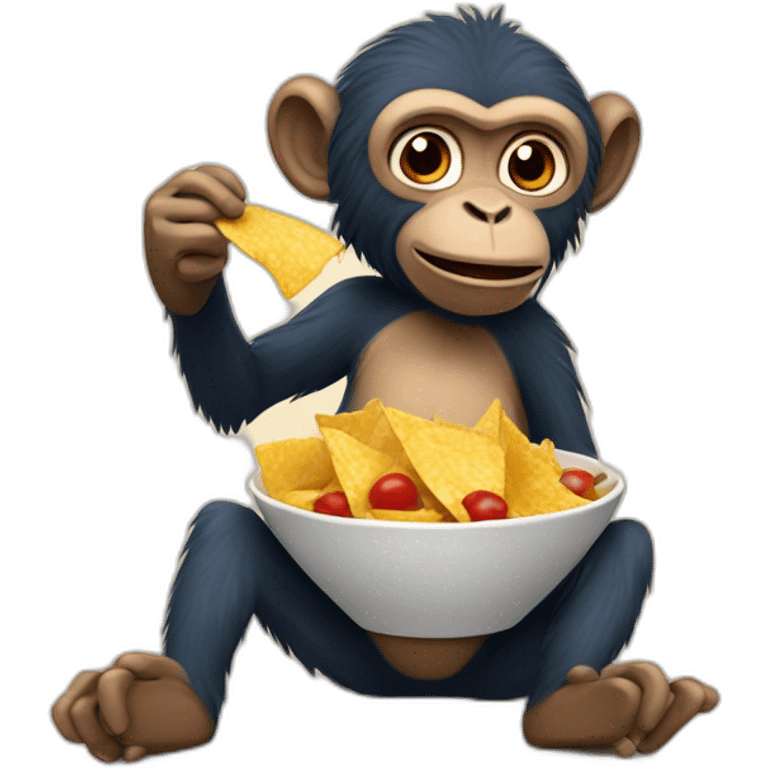 monkey eating nachos emoji