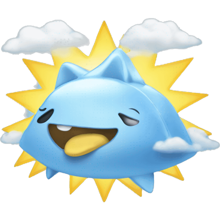 rays from the cloud emoji