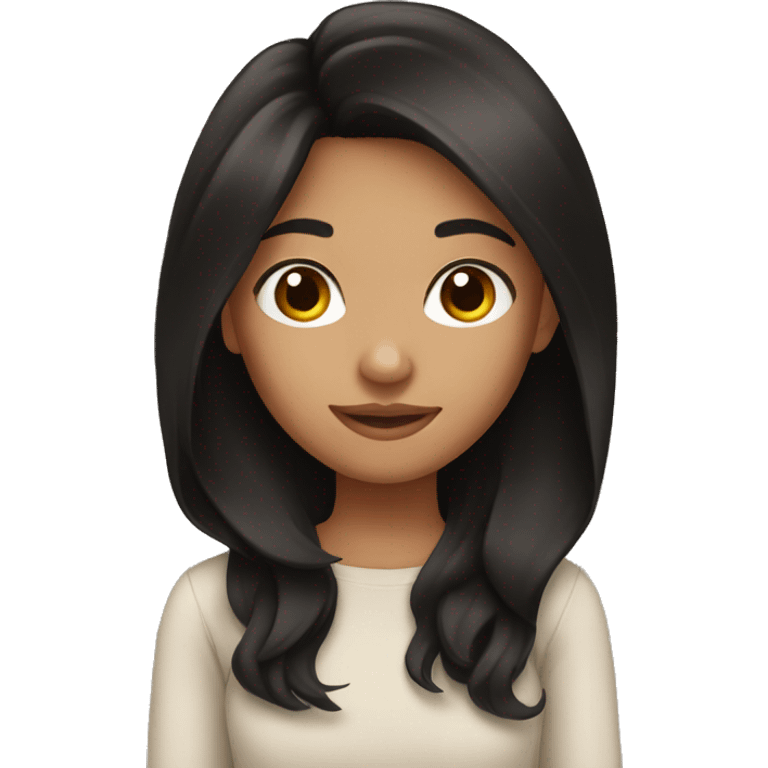 Girl with black brown hair  emoji