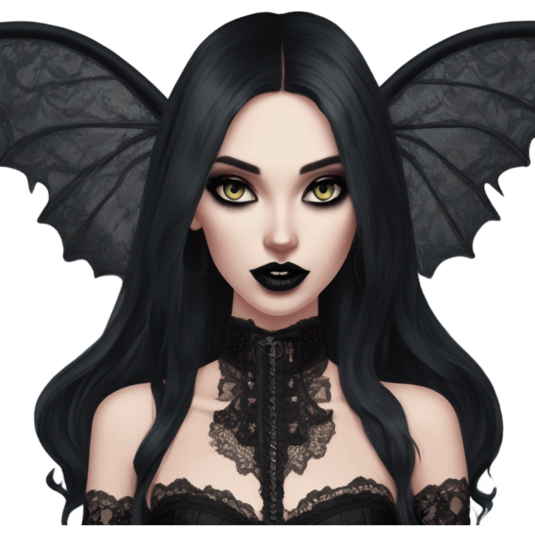 Hyper Realistic photo of a Goth victoria secret model vampire  emoji