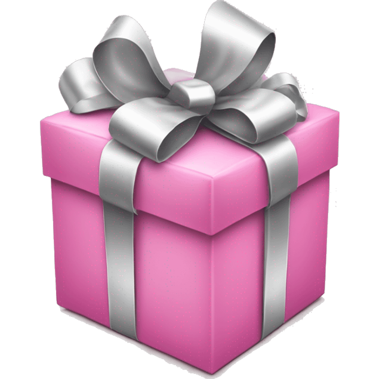  pink Christmas boxes with silver bow emoji