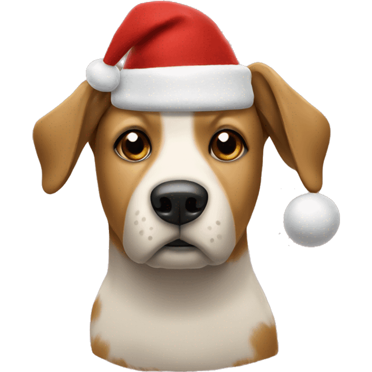 dog in a christmas sweater and hat emoji