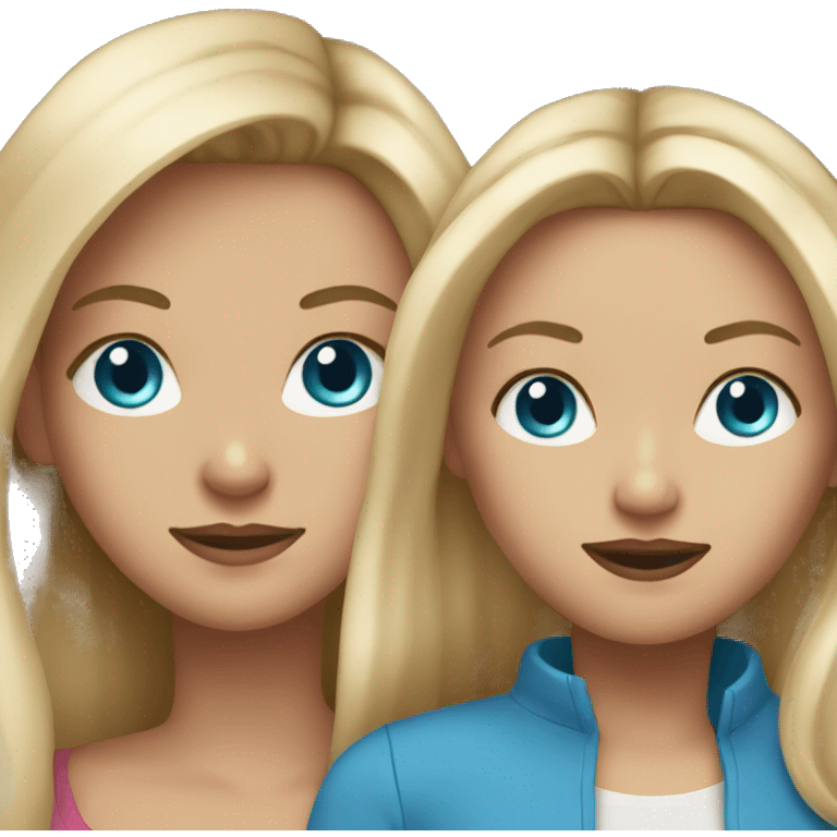 mom and daughter with long dirty blonde hair blue eyes emoji