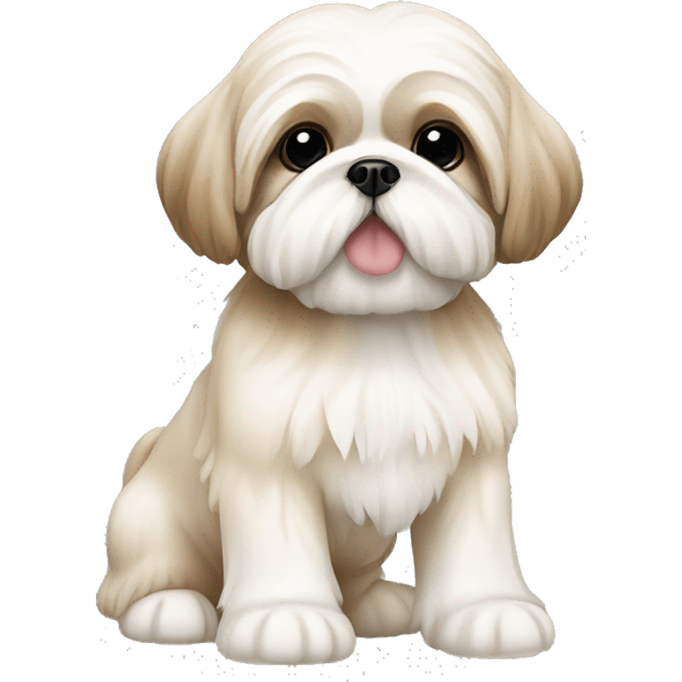 cream and white colored shih tzu puppy emoji