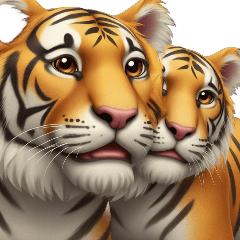 Tiger in love emoji