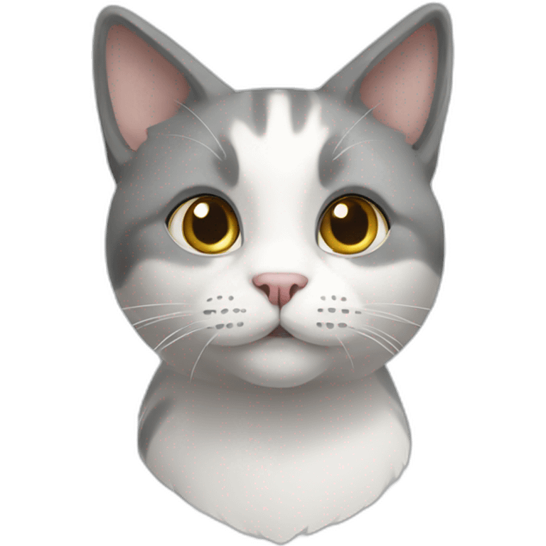 Grey And white cat emoji