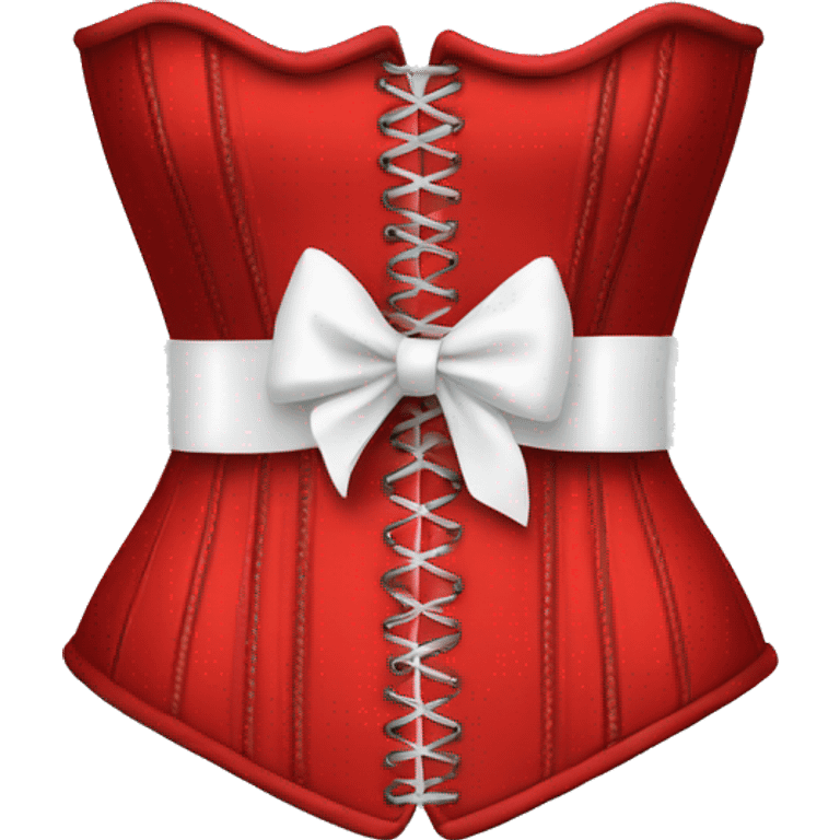 Bright red corset with white bow  emoji