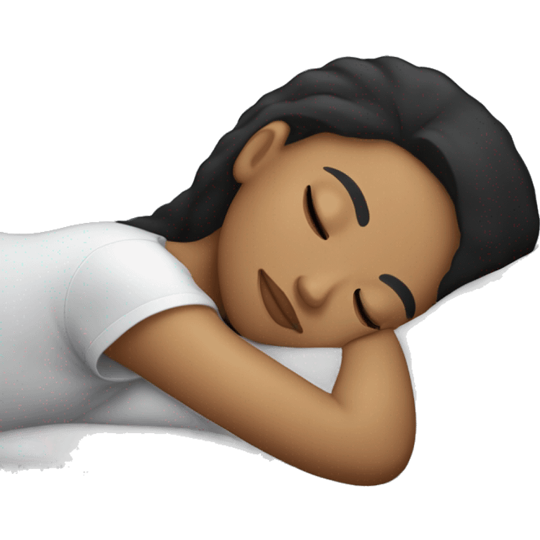 Black hair light skin girl sleeping  emoji