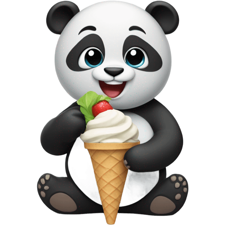 Panda eating ice cream emoji