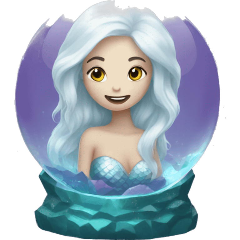 white hair mermaid in crystal ball emoji