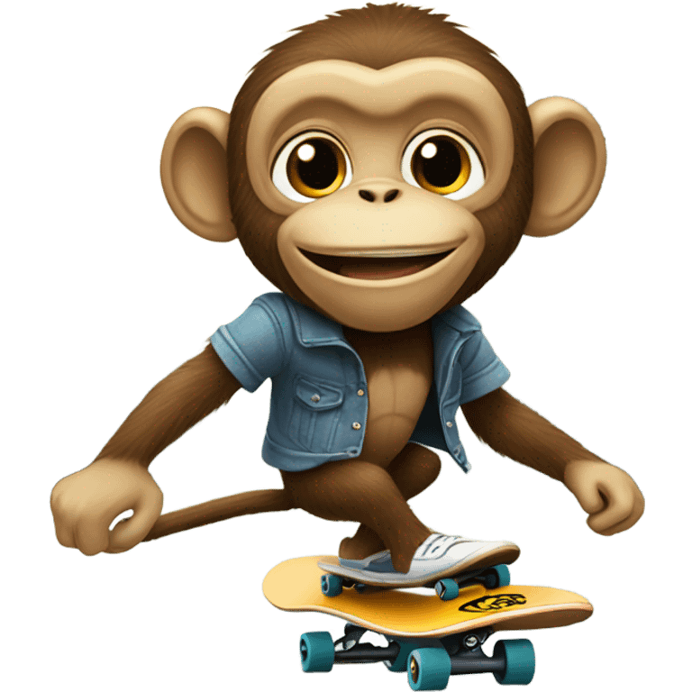 Monkey riding skateboard emoji