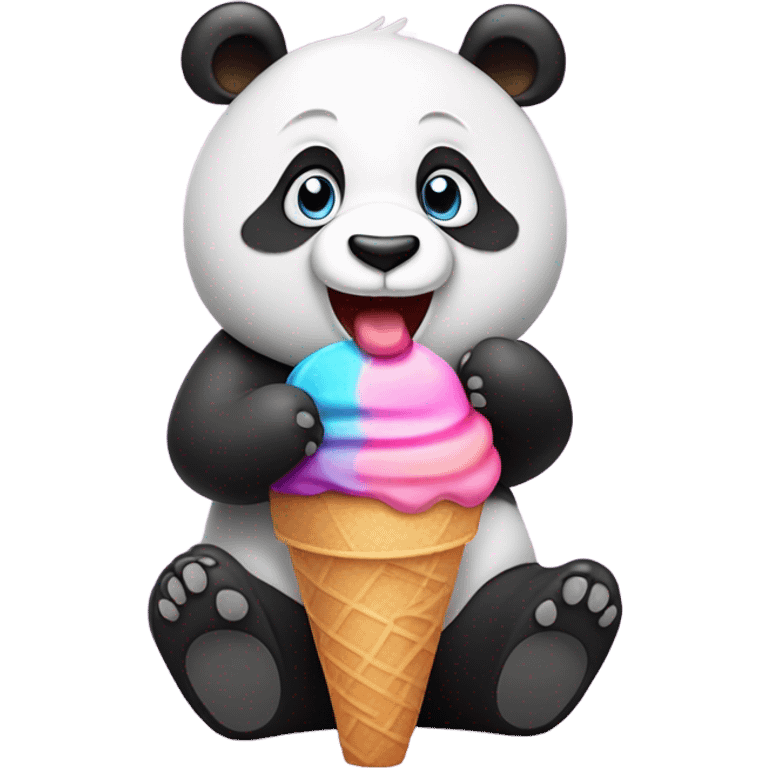 Panda eating ice cream emoji