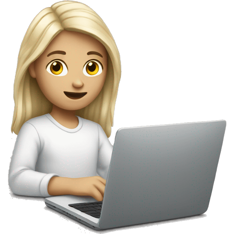 white teenager with laptop emoji