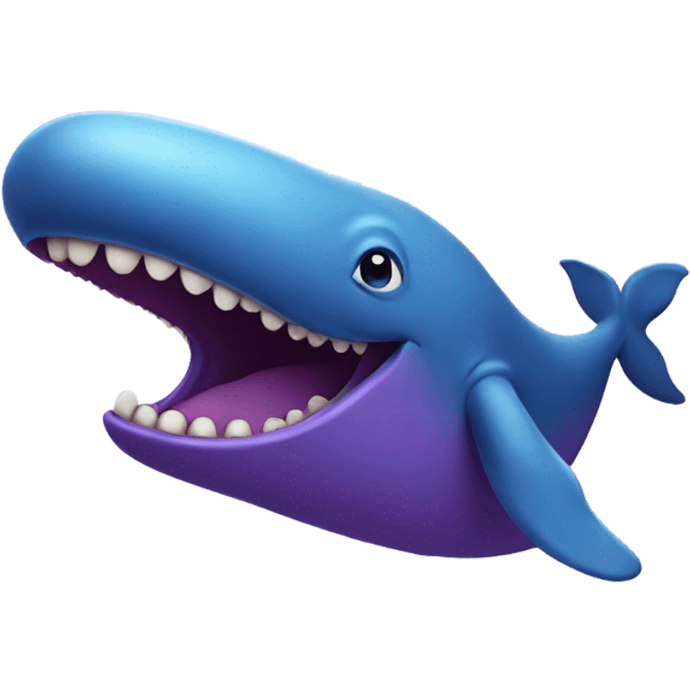 Blue whale purple, open mouth emoji