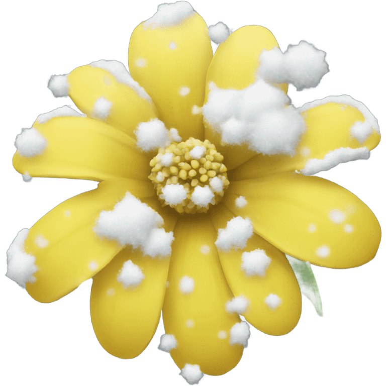 A yellow flower covered with snow emoji