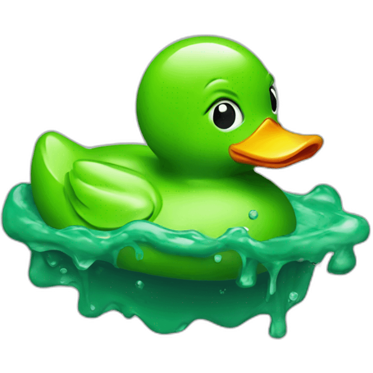 green melted rubber duck emoji