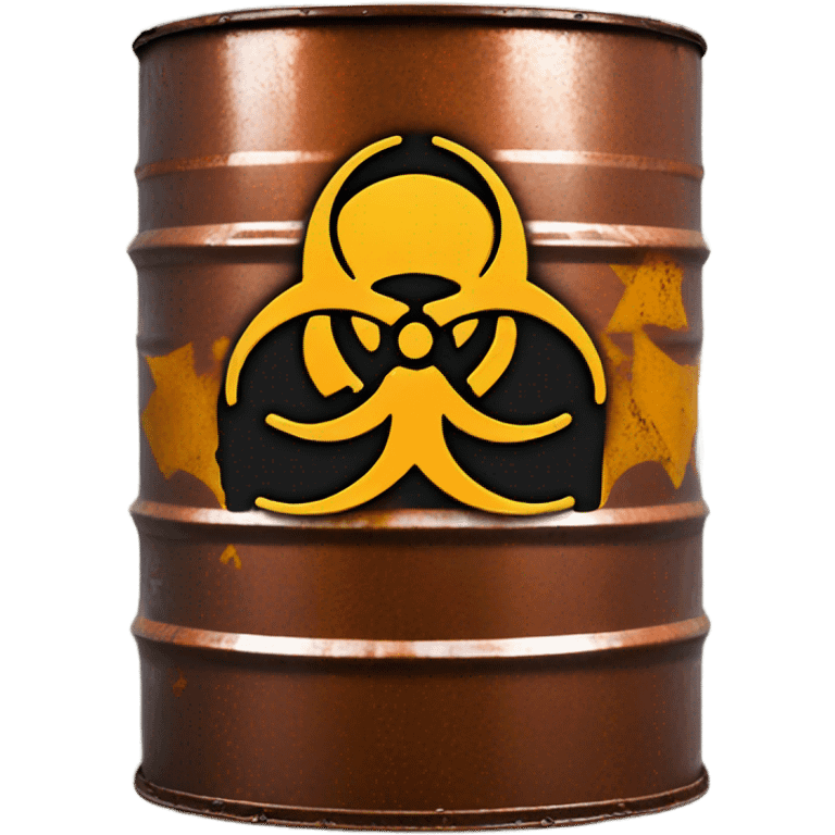 Biohazard symbol on a metal barrel emoji