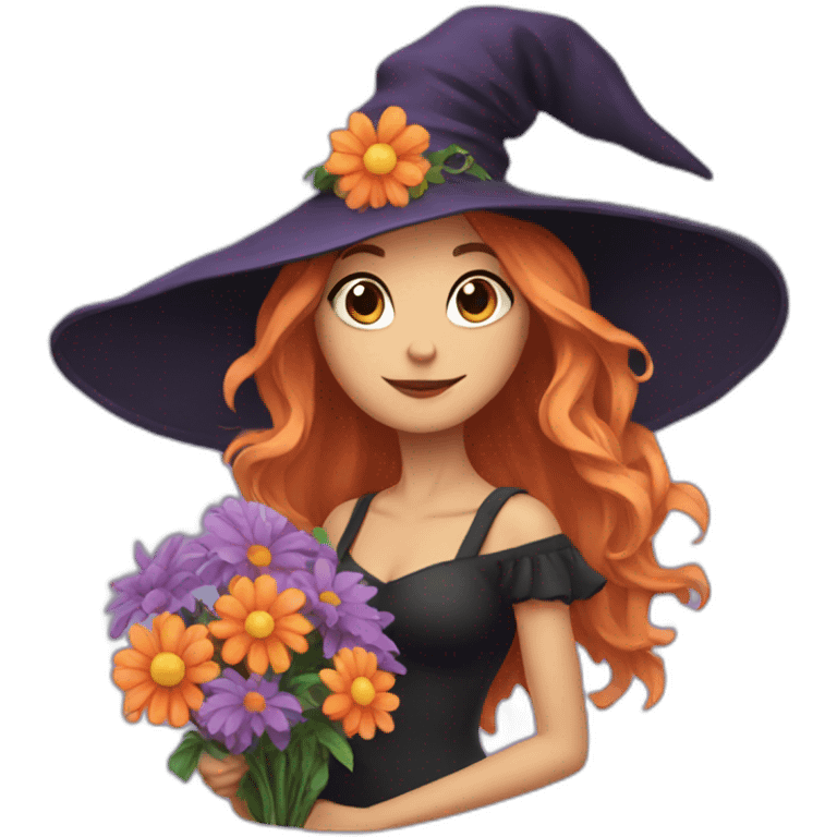 pretty-witch-with-flowers emoji