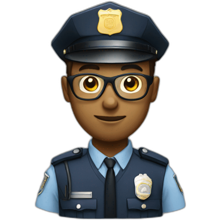 Police wearing glassess emoji