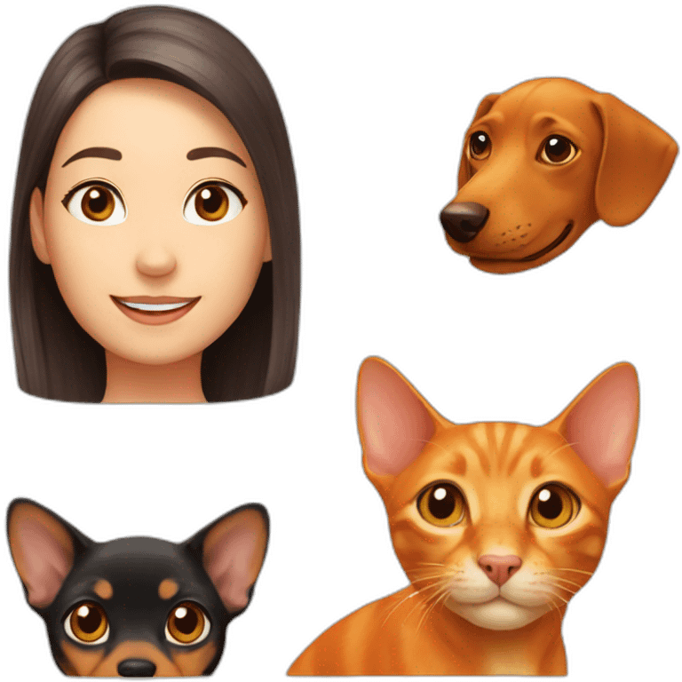 orange cat an dachshund emoji