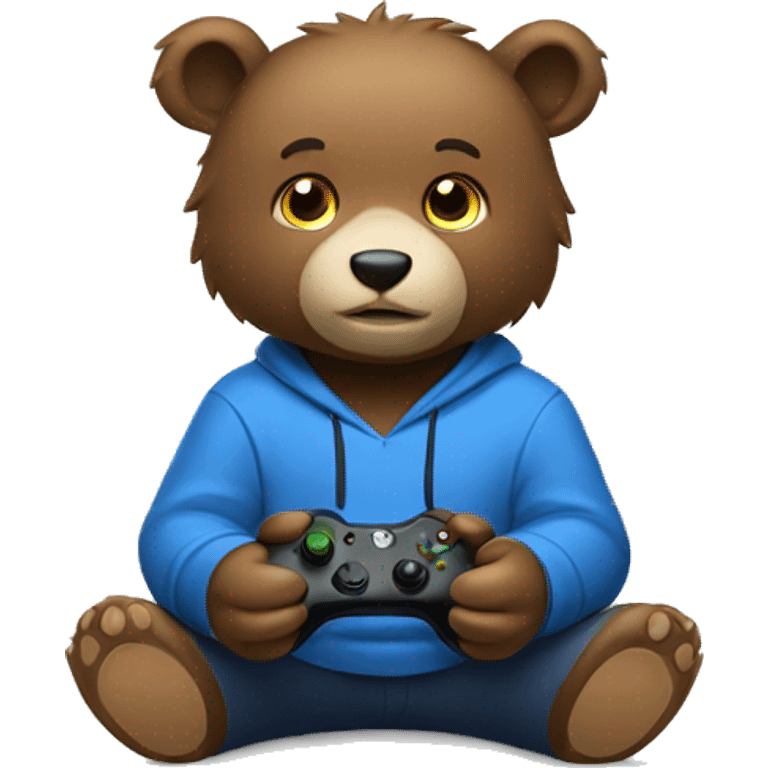 Cub bear playing Xbox emoji