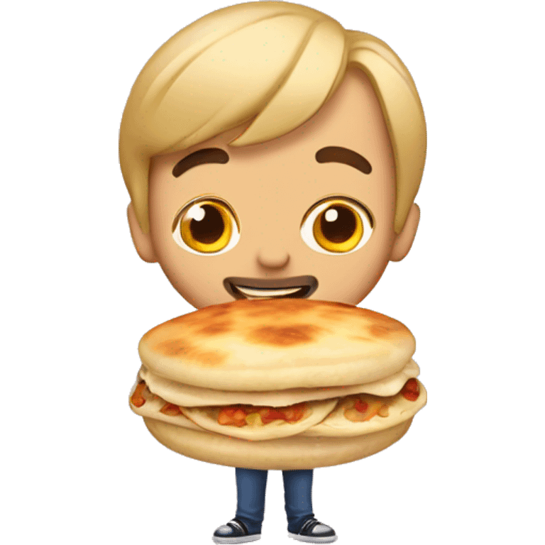 Guy with two pupusas emoji